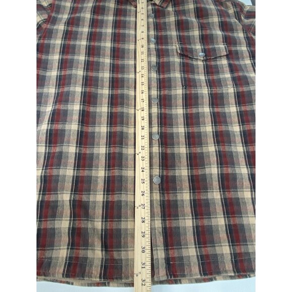 Woolrich Fleece Lined Full Snap Shirt Jacket Men’s XL Plaid Merlot Ombre Jac - Picture 12 of 16